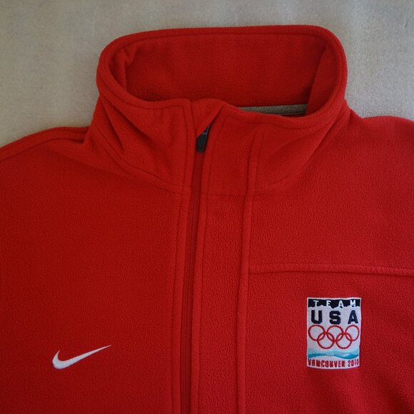 2010 Nike Team USA Olympics Vancouver Unisex Medium Zip Up Jacket Fleece 56323 - Picture 5 of 12